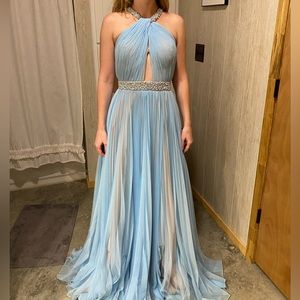 Sherri Hill Light Blue Prom Dress